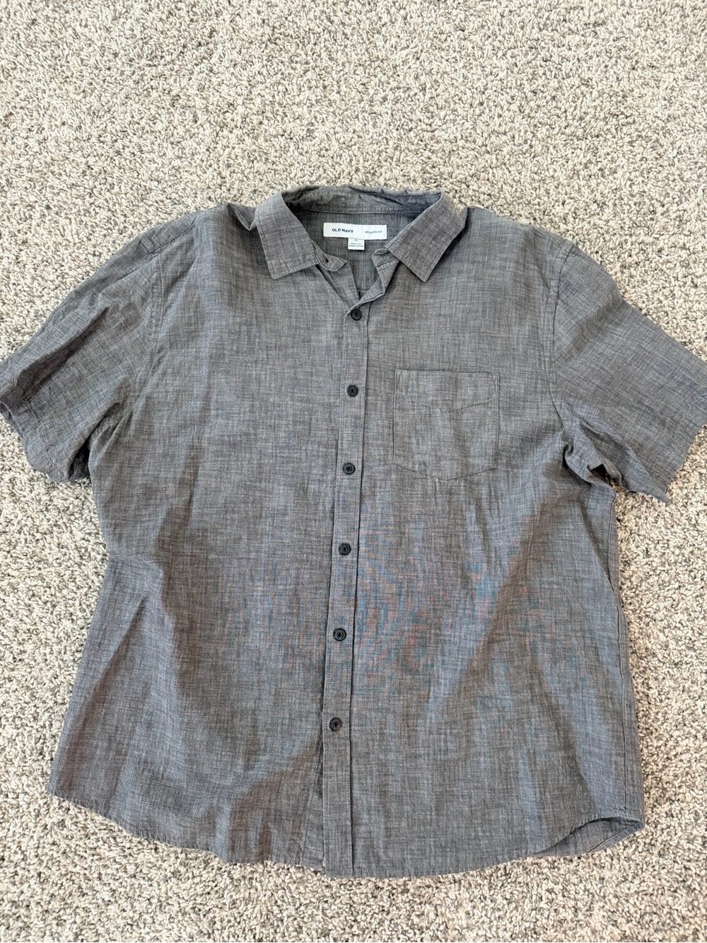 Old Navy Men’s Short Sleeve Button-Down Shirt - Charcoal Gray
